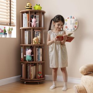Étagère à livres rotative avec roulettes, quatre roues, 360° °   Étagère à roulettes étroite et rotative, idéale pour les petits espaces, les coins, les chambres et les bureaux - Product Image 3