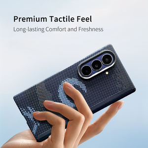 Étui de téléphone de luxe en <span class=keywords><strong>fibre</strong></span> d'aramide léger pour Z Fold7, antichoc, anti-traces de doigts, avec anneau magnétique, personnalisé - Product Image 6