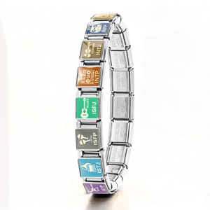 Correa de reloj modular de acero inoxidable de la serie MBTI Personality, accesorios de combinación DIY, regalo para hombres y mujeres - Product Image 5