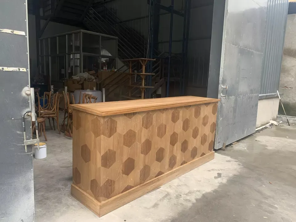 Mrs Woods Bruiloftsevenement Verhuur Hout Rustieke Bar Outdoor Wood Event Bar Tafelkast