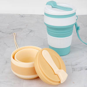 HuaShanQi Mug perjalanan silikon, cangkir kopi pintar air kopi silikon portabel dapat dilipat grosir - Product Image 3