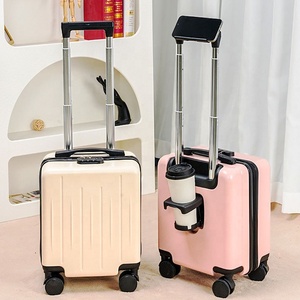 Women's 14-Inch Mini Durable Password Lock <strong>Suitcase</strong> <strong>Trolley</strong> 20x30x40 Carry-On Luggage with 4 Wheels Small Travel Case - Product Image 2
