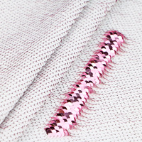 Tissu Nanyee Textile en satin brodé haute densité avec sequins réversibles blancs de 5 mm pour mariage, vêtements pour filles et textile de maison