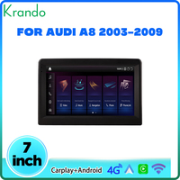 Navigation automobile 7 pouces pour Audi A8 2003-2009 Lecteur multimédia Android Autoradio Unité principale Stéréo CarPlay sans fil Carte SIM 4G