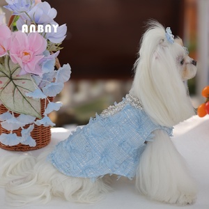 Anbeini Otoño Invierno Linda Socialite princesa ropa para mascotas para <span class=keywords><strong>Shih</strong></span> <span class=keywords><strong>Tzu</strong></span> Pomeranian Poodle perros pequeños nuevo vestido de poliéster - Product Image 3