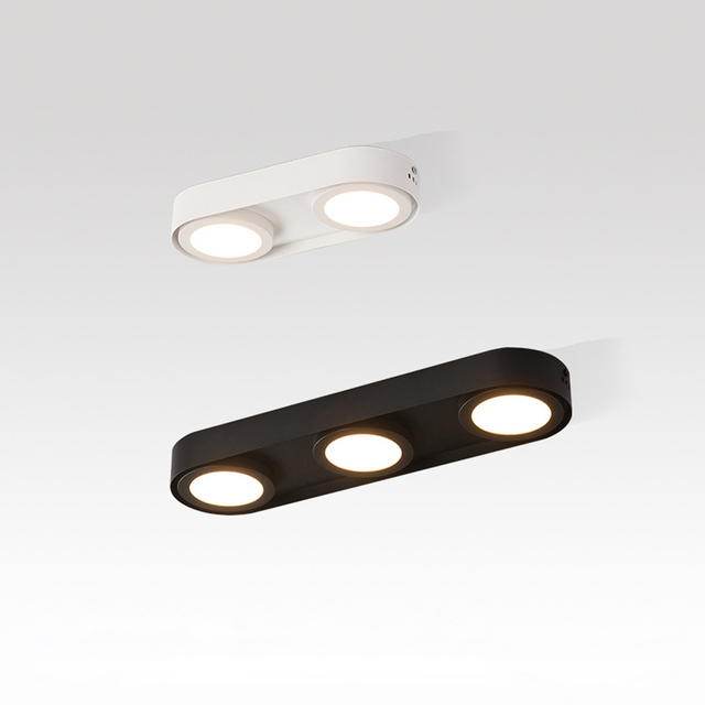 Ultra Thin Ceiling Light 3cm Slim Multi Head Adjustable Grille Downlight Surface Mounted for Living Room Office Modern Downlight