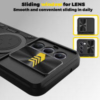 Étuis pour téléphone portable Armor Slide Camera pour Redmi 15 4G 5G 15C 14C Note 14 Pro + pour Xiaomi 17 Pro Max 15T Pro 15 Ultra Lens Covers