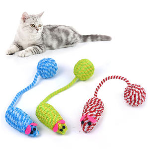 عبر الحدود الحيوانات الأليفة التفاعلية المنتج اللون المنسوجة الماوس الذيل الكرة الصوت لعبة القط مضغ - Product Image 2