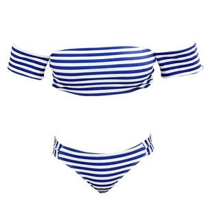Bikinis al por mayor personalizados con estampado a cuadros y ribete, los mejores trajes de baño de dos piezas con aros y relleno, bañador brasileño de una pieza para mujer. - Product Image 1