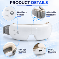 Masseur oculaire intelligent à compression, masseur oculaire électrique à lumière rouge, soulage la fatigue, favorise la circulation sanguine