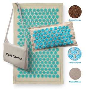 Recuperación de terapia de lino orgánico natural Juego de alfombrillas de acupresión De Almohada puntiaguda de alta calidad - Product Image 1