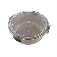 Ensemble de contenants alimentaires transparents en PET, boîte à lunch ronde scellée, organisateur de collations pour congélateur et cuisine