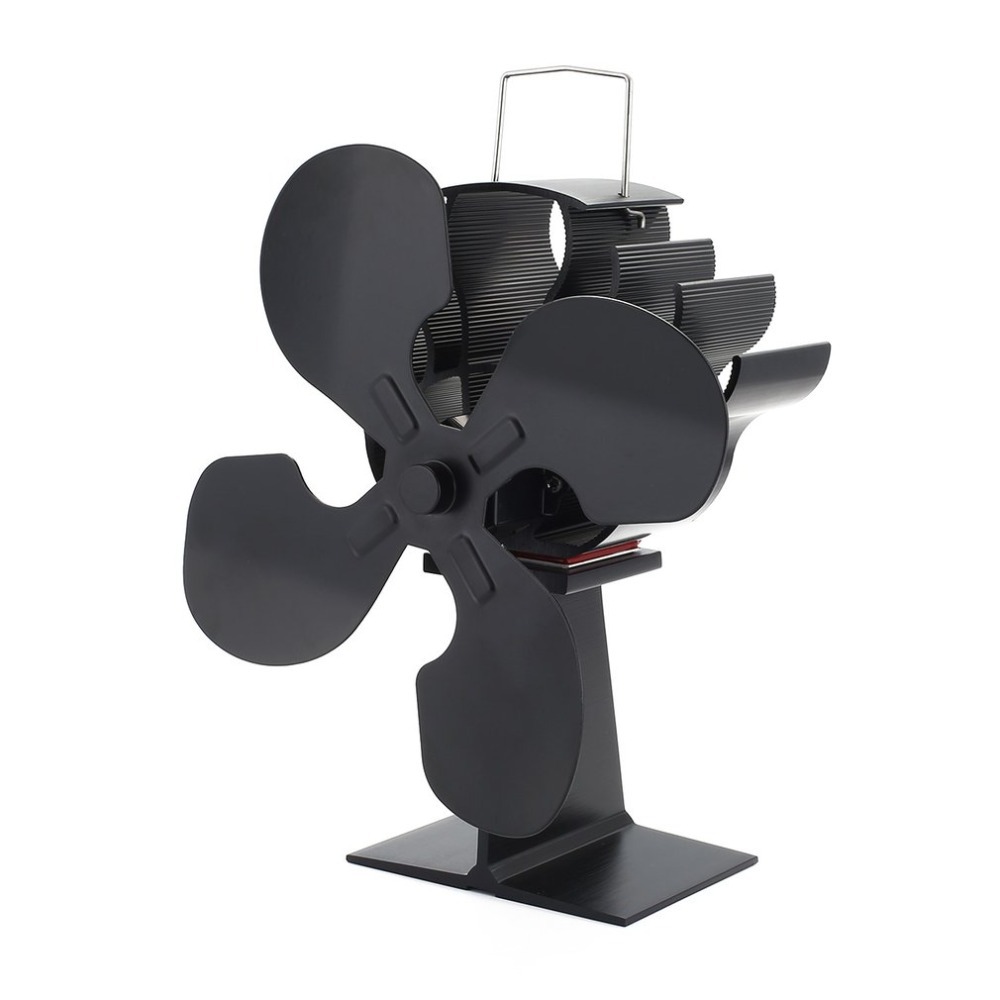 Лидер продаж на amazon 2021, Высококачественный вентилятор для камина с 4 лопастями, теплоподавляемый вентилятор для дровяной плиты для дома
