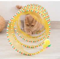 Tunnel pliant pour chat Jouet réaliste pour animaux de compagnie Jouet de mouvement interactif pour se divertir Tunnel pliable pour chat Jouets pour chat Tunnel de jeu