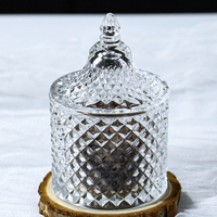 Vente en gros de pots à bonbons en verre cristal de style supermarché américain, petits pots de rangement ronds en verre pour la maison, jolis cadeaux