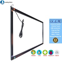 Kit de Superposición de Pantalla Táctil Infrarroja de 10/20 Puntos USB con Marco de Aluminio Nuevo para Pantallas de 75/86/87 Pulgadas, Negro, Certificado CE para Negocios