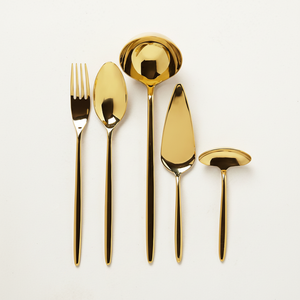 Juego de cubiertos clásicos vintage con aspecto curvo, elegante, duradero, Apto para lavavajillas con pulido de espejo, mango más moderno - Product Image 1