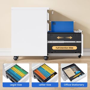 Archivador de 3 cajones con toboganes silenciosos y cerradura para uso en la oficina - Product Image 5