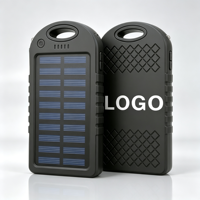 Batterie solaire 5000 mAh avec logo personnalisé, chargeur portable avec lampe torche LED pour le camping, les voyages en plein air