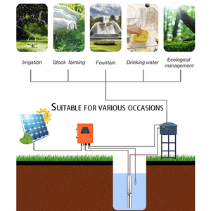 Pompe submersible solaire QY pour puits profond, 825W, hauteur de refoulement 42m, débit 11m³/H |   Haute efficacité et économie d'énergie |   Station d'eau communautaire - Product Image 5