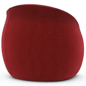 Tarzı zarif kırmızı keten kumaş oturma odası kol sandalye yuvarlak döner otomatik dönüş avrupa boş sandalye yüksek yoğunluklu kalıplama köpük