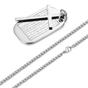 Collar con Colgante de Cruz para Hombre, Religioso, Antideslustre, Hipoalergénico, Chapado en Oro y Titanio, Acero Inoxidable 316L 18k - Product Image 4