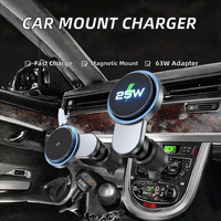 Chargeur de voiture magnétique Qi2.2 25W, support de charge sans fil pliable, fixation automatique pour téléphone dans la voiture