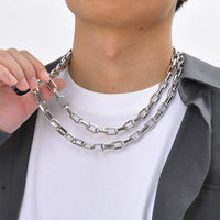 Collier à maillons carrés en acier inoxydable 316L pour hommes, collier épais pour hommes, vente en gros