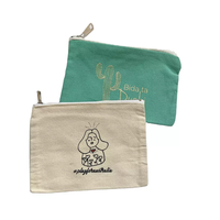 Petite pochette zippée en toile de coton écologique pour emballage avec logo personnalisé imprimé