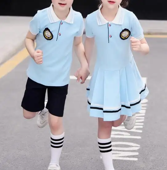 designs summer short sleeve primary school student uniform for primary school