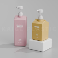 Bouteille pompe en HDPE de 500 ml et 1000 ml pour soins capillaires, savon liquide, gel douche, shampoing, lotion, avec impression de logo personnalisée en couleur KAIGE