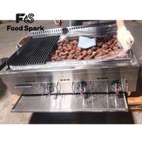 Dessus de table commercial en acier inoxydable gril en pierre volcanique électrique/gaz gril à charbon de bois gril de roche de lave pour hôtel de Restaurant