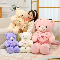 Ours en peluche personnalisé romantique I LOVE YOU avec cœur - Animal en peluche doux de qualité supérieure pour la Saint-Valentin et cadeau d'anniversaire