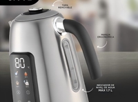 Bouilloire électrique intelligente sans fil en acier inoxydable de 1,7 L avec contrôle numérique de la température et écran d'affichage pour appareils ménagers