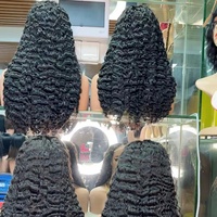Peluca Frontal Transparente HD de Cabello Humano Virgen 100% Sin Pegamento SDD Rizado Birmano con Cutícula Alineada y Mechas Largas 250%