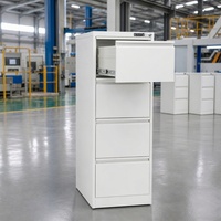 Armoire de classement verticale en métal à 4 tiroirs avec serrure à code facile à assembler, personnalisable, pour les dossiers de bureau