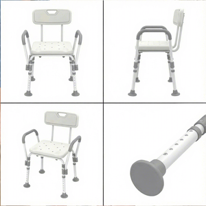 Chaise <span class=keywords><strong>de</strong></span> <span class=keywords><strong>douche</strong></span> robuste en acier inoxydable <span class=keywords><strong>de</strong></span> 45 cm, <span class=keywords><strong>siège</strong></span> <span class=keywords><strong>de</strong></span> bain antidérapant avec accoudoirs pour personnes âgées, capacité <span class=keywords><strong>de</strong></span> 100 kg, LM3202KD-S, classe III médicale - Product Image 2