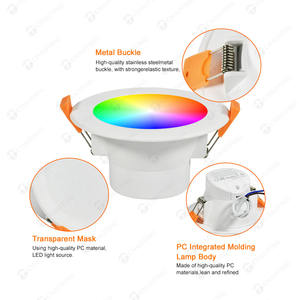 Lumière <span class=keywords><strong>LED</strong></span> à changement <span class=keywords><strong>de</strong></span> couleur Design d'intérieur Smart <span class=keywords><strong>RGB</strong></span> Downlight 5W 7W 9W 12W 16W Dimmable CCT <span class=keywords><strong>LED</strong></span> Down Lighting avec Alexa Tuya APP - Product Image 2