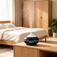Diffuseur ultrasonique de table noir et blanc pour huiles essentielles, machine à parfum avec lumière LED, humidificateur d'aromathérapie domestique