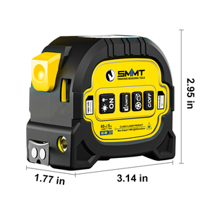 Mètre laser numérique 3-en-1 : Télémètre laser 5m (197FT) et ruban à mesurer avec niveau intégré (mesure métrique/im impériale) - Product Image 2