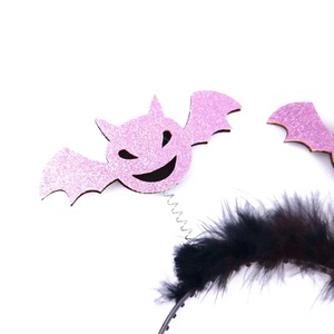 Chauve-souris horreur fantôme antennes Halloween bandeau avec plume Fluufy fantaisie <span class=keywords><strong>tête</strong></span> pièce pour Halloween fête carnaval - Product Image 5