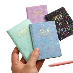 اسنس جيب إبداعي إنجليزي مخطط يومي جدول دفتر A7 مكتب مدرسة ليزر جلد منظم خيط عامل خياطة - Product Image 1