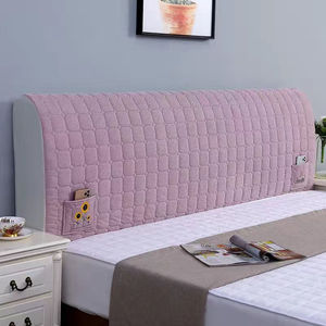 Funda para Cabecera de Cama, Cobertura Total, Acolchada, Elástica, para Cama de 1.2m, Fibra de Bambú, Diseño a Rayas, Tejido Twill - Product Image 1