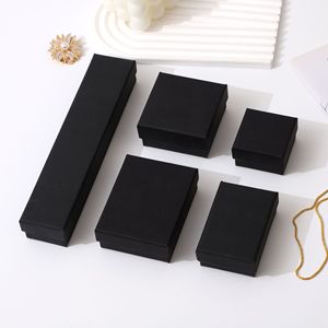 Luxury Black Drawer <b>Box</b> Jewelry Display Case Paper <b>Box</b> for <b>Earring</b> Necklace Storage with Sponge Insert Paper Bag - Product Image 6