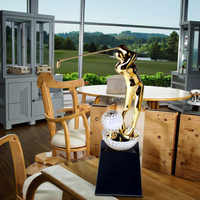 Trophée de golf en or, figurine sphérique en cristal
