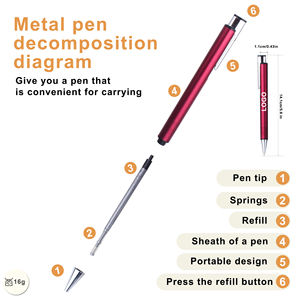 ปากกาลูกลื่นโลหะคุณภาพสูงพิมพ์โลโก้ตามสั่ง พร้อมข้อความโฆษณา ขนาดหัวปากกา 1.00 มม. สำหรับสำนักงาน - Product Image 2