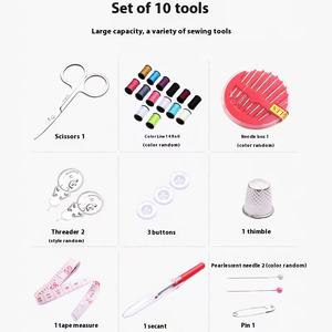 Kit de couture en gros 67/128 pièces avec fournitures et accessoires, fils 24 couleurs, produits pour la couture et les petites réparations - Product Image 3