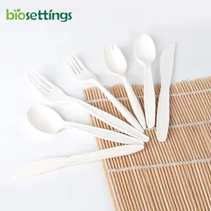Cornstarch Disposable Cutlery Biodegradable White Cornstarch Cutlery Color Custom Single Use Cornstarch Cutlery