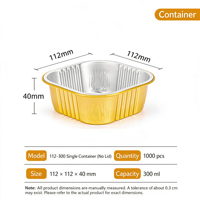 Gobelet carré en aluminium de 300 ml pour pudding, gâteau au chocolat, moule de cuisson pour friteuse à air et four