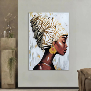 JIEKAI Dipinto su Tela di Donna Africana, Arte Etnica, Grande Quadro da Parete - Product Image 1